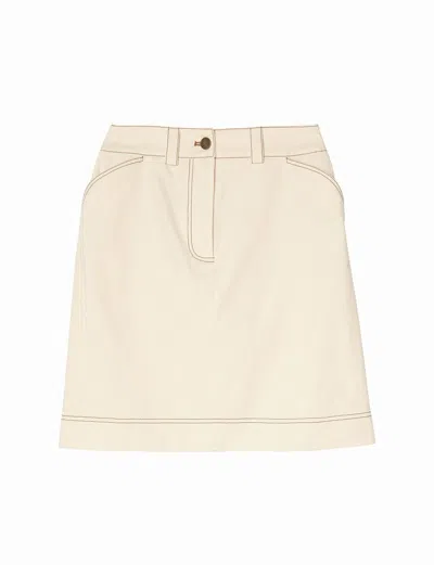 Ines De La Fressange Jupe Anny Blanc Crème Coton