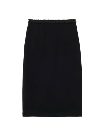 Ines De La Fressange Jupe Gabriela En Laine Noire In Black