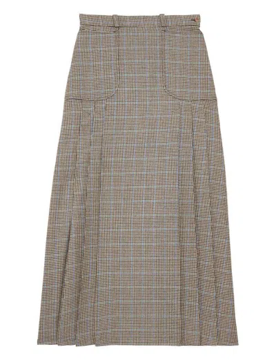 Ines De La Fressange Jupe Leila Pied-de-poule In Gray