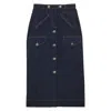 Ines De La Fressange Jupe Longue Eral En Coton In Blue
