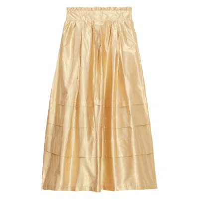 Ines De La Fressange Jupe Longue Héloïse  Dorée In Gold