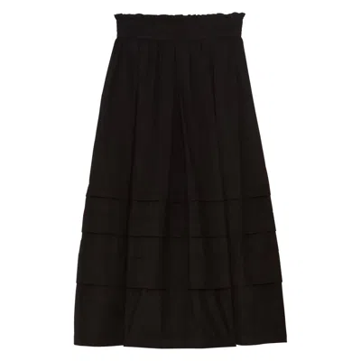 Ines De La Fressange Jupe Longue Héloïse En Coton In Black