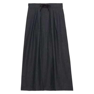 Ines De La Fressange Jupe Plissée Maud  Marine In Black