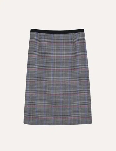 Ines De La Fressange Jupe Rika En Laine Gris