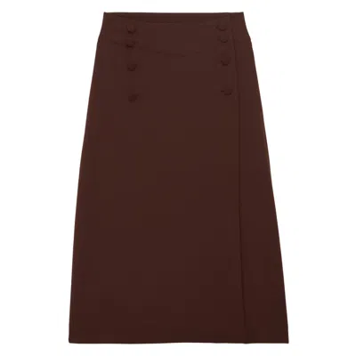 Ines De La Fressange Jupe Tales Fluide In Brown