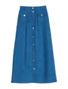 Ines De La Fressange Jupe Tatiana Bleu Denim In Blue