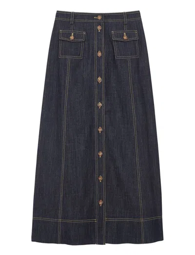Ines De La Fressange Jupe Tatiana Denim Brut