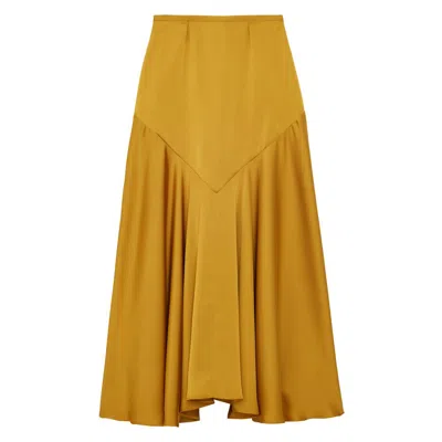Ines De La Fressange Jupe Velvette Moutarde In Yellow