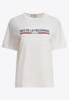 Ines De La Fressange Top Maxence Blanc En Coton Bio Imprimé Rouge In White