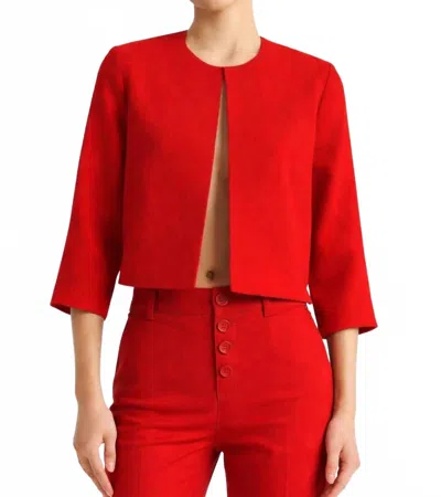 Ines De La Fressange Magoo Straight Cut Jacket In Red