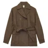 Ines De La Fressange Manteau Court Romaric En Lainage Marron À Chevrons In Brown