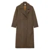 Ines De La Fressange Manteau  Denise En Lainage Marron À Chevrons In Brown