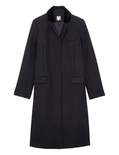 Ines De La Fressange Manteau Franck Bleu Nuit