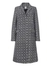 Ines De La Fressange Manteau Franck Brodé Bleu Et Blanc In Black