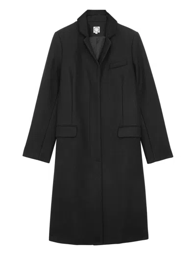 Ines De La Fressange Manteau Franck En Lainage Noir