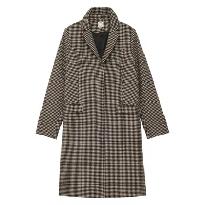 Ines De La Fressange Manteau Franck Lainage Pied-de-poule
