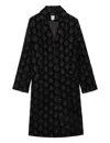 Ines De La Fressange Manteau Franck Noir Velours Brodé In Black