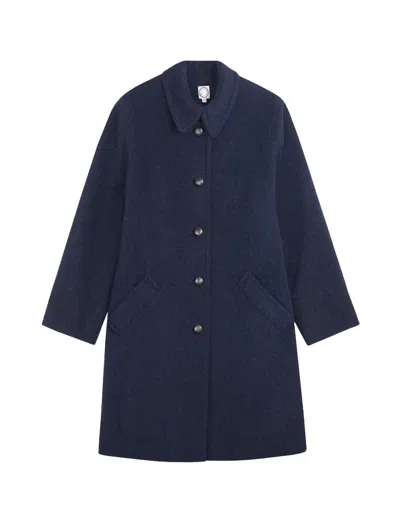 Ines De La Fressange Manteau Jules En Laine Bleu Marine