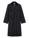 Ines De La Fressange Manteau Mauricette Bleu Nuit En Laine In Black