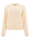 Ines De La Fressange Cable-knit Ribbed Sweater In Neutral