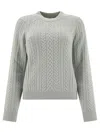 Ines De La Fressange Cable-knit Ribbed Sweater In Gray