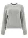 Ines De La Fressange Cable-knit Ribbed Sweater In Gray