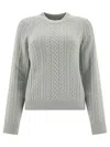 Ines De La Fressange Cable-knit Ribbed Sweater In Gray