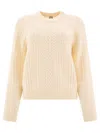 Ines De La Fressange Cable-knit Ribbed Sweater In White