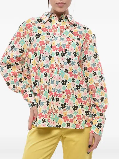 Ines De La Fressange Maureen Floral-print Blouse In Animal Print