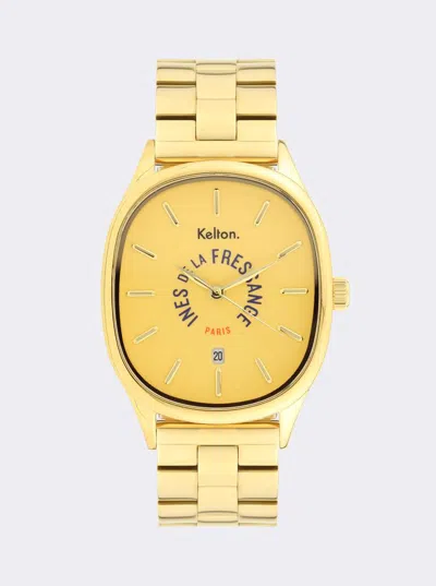 Ines De La Fressange Montre Grande Colorama Gold Kelton X  Paris