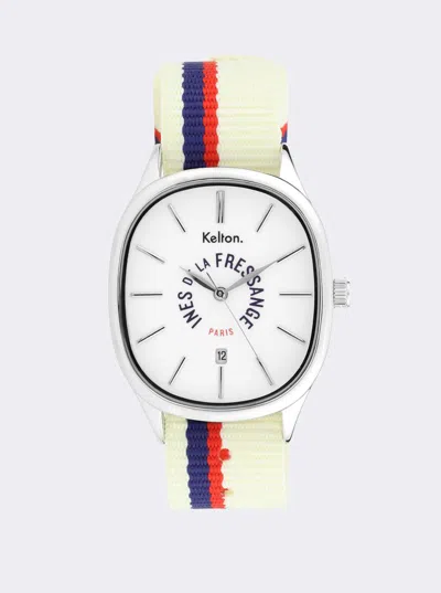 Ines De La Fressange Montre Grande Colorama Sport Écru Kelton X  Paris In Neutral