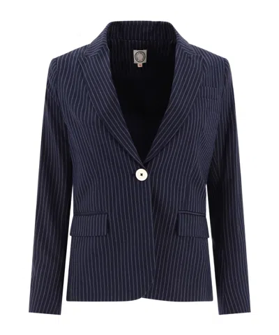 INES DE LA FRESSANGE NICOLETTA PINSTRIPE SUIT JACKET