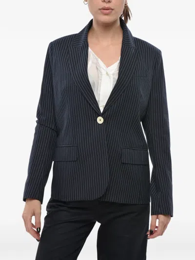 Ines De La Fressange Nicoletta Pinstriped Blazer In 블루