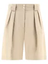 Ines De La Fressange Pleated Cotton-linen Blend Shorts