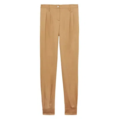 Ines De La Fressange Pantalon À Pinces Eduardo Lin Et Coton Camel