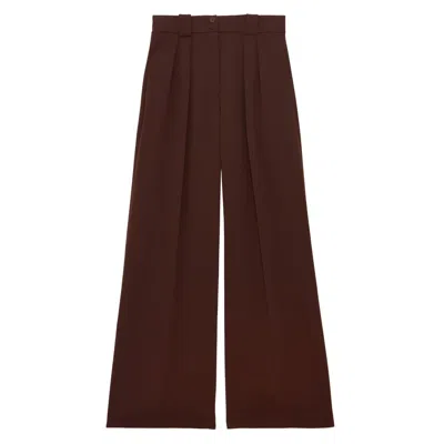 Ines De La Fressange Pantalon À Pinces Marlène In Brown
