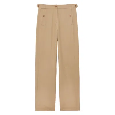 Ines De La Fressange Pantalon À Pinces Piotr En Coton Bio In Neutral