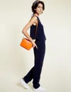 Ines De La Fressange Pantalon Atalia Bleu Marine Acétate De Coton In Blue