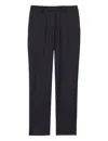 Ines De La Fressange Pantalon Audrey Bleu Nuit Fines Rayures Laine Mélangée In Black
