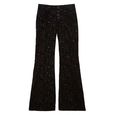 Ines De La Fressange Pantalon Charlotte Brodé In Black