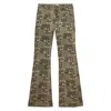 Ines De La Fressange Pantalon Charlotte En Coton Brodé Vert In Multi