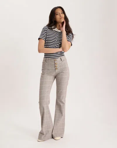 Ines De La Fressange Pantalon Charlotte En Coton In Silver