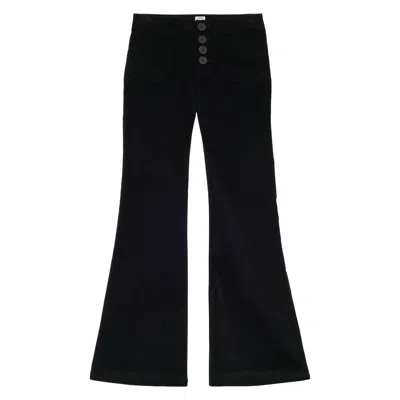 INES DE LA FRESSANGE PANTALON CHARLOTTE EN VELOURS LISSE NOIR