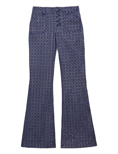 Ines De La Fressange Pantalon Charlotte Imprimé Bleu Marine In Blue