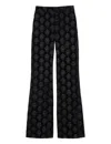 Ines De La Fressange Pantalon Charlotte Noir Velours Brodé In Black
