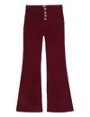 Ines De La Fressange Pantalon Charlotte Velours Prune In Burgundy