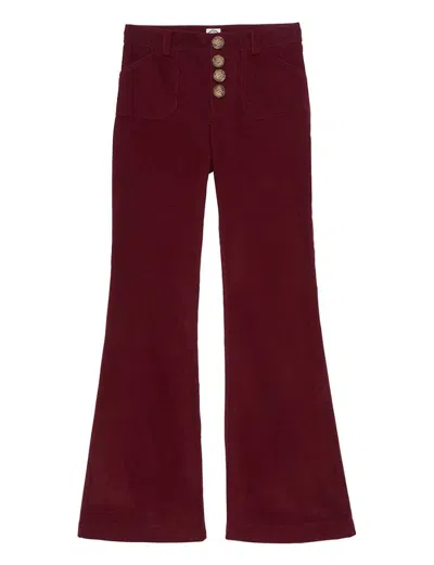 Ines De La Fressange Pantalon Charlotte Velours Prune