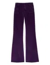Ines De La Fressange Pantalon Charlotte Violet En Velours In Purple