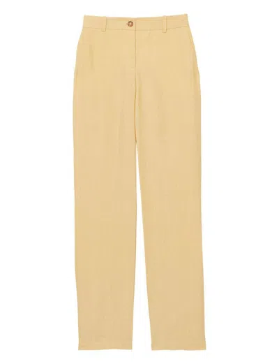 Ines De La Fressange Pantalon Francisco En Lin Citron In Yellow