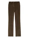 Ines De La Fressange Pantalon Francisco Velours Kaki Foncé In Brown